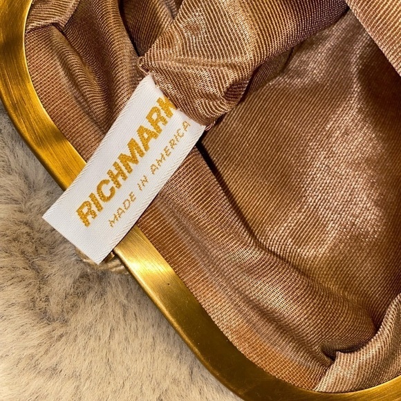 Vintage richmark USA keyhole baroque flower tapestry snap clip crossbody purse - Picture 6 of 7